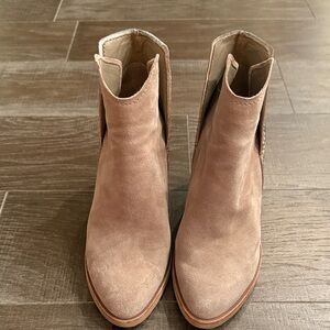 Dolce Vita Light Tan Suede Ankle Booties